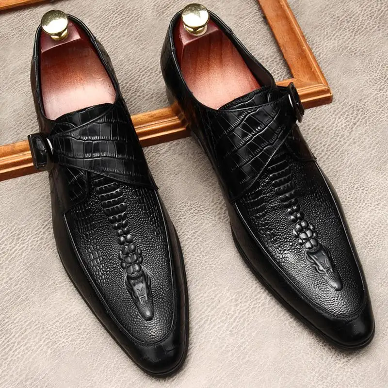 Мужские классические туфли Monk Strap из натуральной кожи 2021 мужские оксфорды с