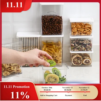 

Nordic Transparent Acrylic Storage Box Miscellaneous Grains Gried Fruit Storage Tank Kitchen Sub-Package Storage Box Groceries