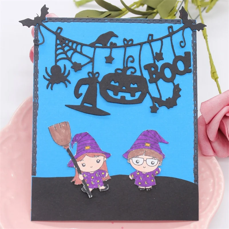 

YPP CRAFT Halloween Banner Metal Cutting Dies Stencils for DIY Scrapbooking/photo album Decorative Embossing DIY Paper Cards