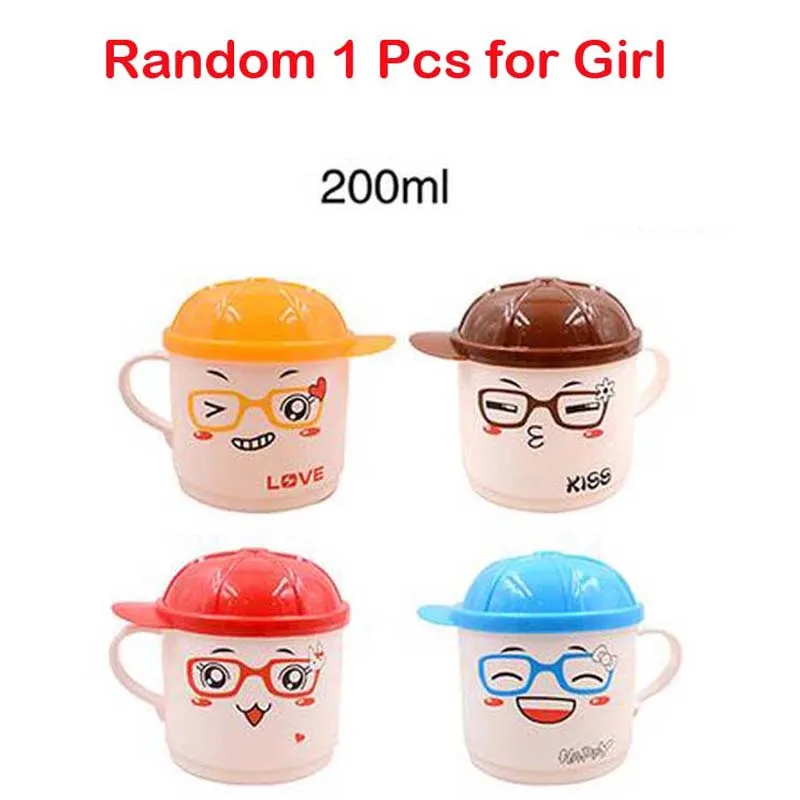 1Pcs 200ml Set Cup Picnic Travel Portable Color Plastic Cups Barbecue Camping Festival Birthday Cups Tea Cup Set - Цвет: Girl Color Lid Cup