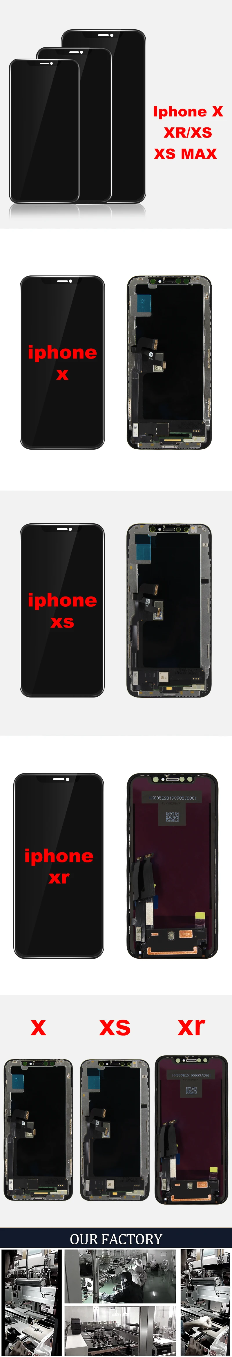 AAA+++ класс OLED для iPhone X XR XS lcd с 3D сенсорным дигитайзером экран в сборе без битых пикселей для iPhone X XR XS lcd