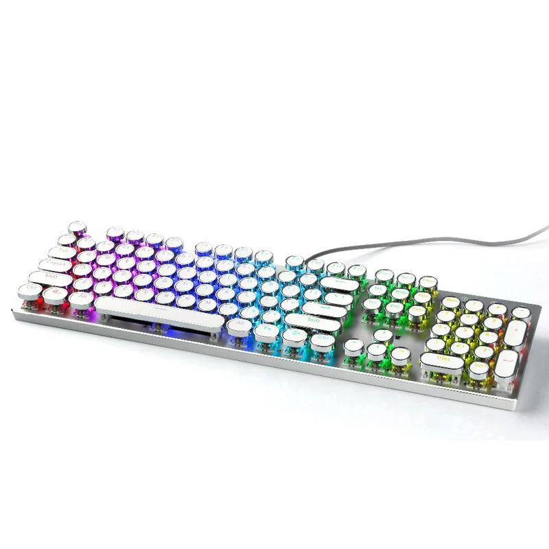 

PBT 104 Keys Old School Circular Translucent Keycaps For Backlit Mechanical Keyboards Gaming Replacement
