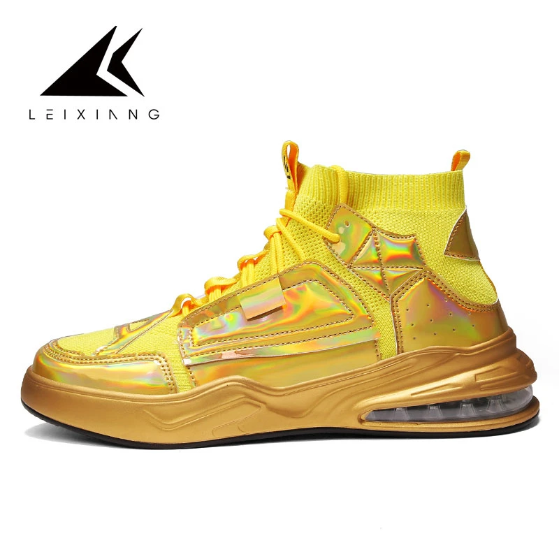 gold sneakers training