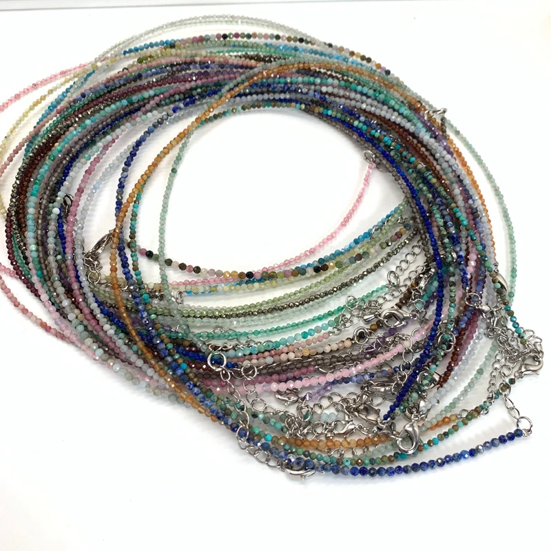 Ожерелье из натурального камня розовый кварц аметиста 2 3 мм, маленькое ожерелье с круглым сечением подходит для мужчин и женщин, подарки