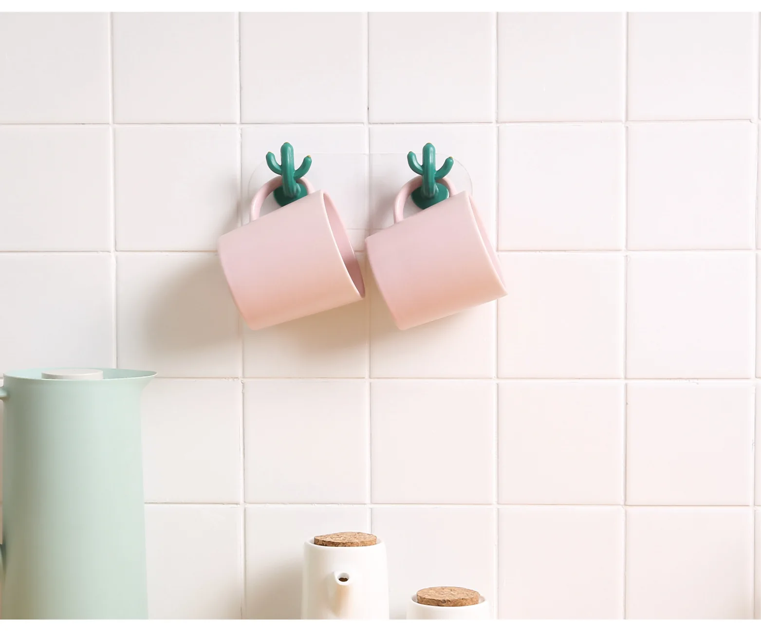 Креативный Инс тропический кактус крюк клей искусственное растение, украшение для дома Органайзер стойка для ключей банных и кухонных полотенец вешалка