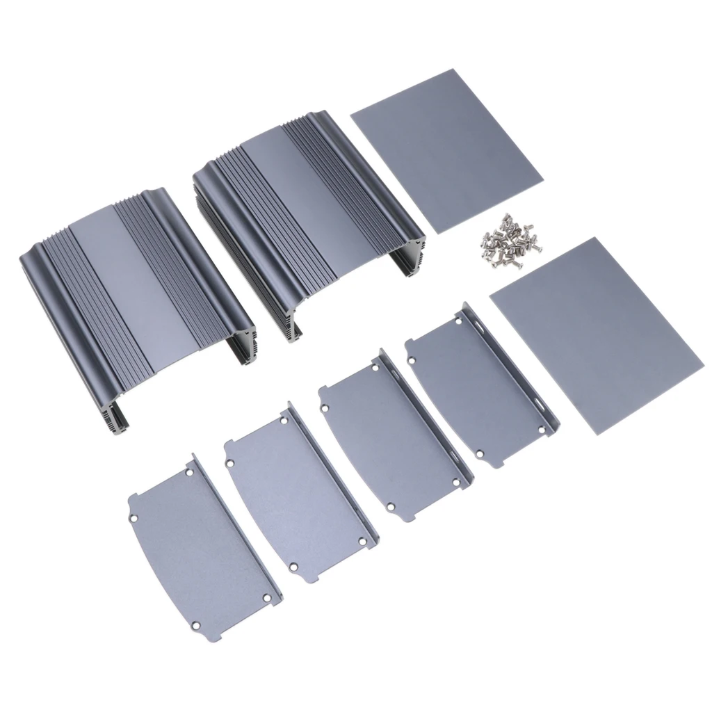 2-Pack Extruded Aluminum Electronic Power Enclosure PCB instrument Project Box Case DIY, 3.46 x 1.85 x 3.94 inch
