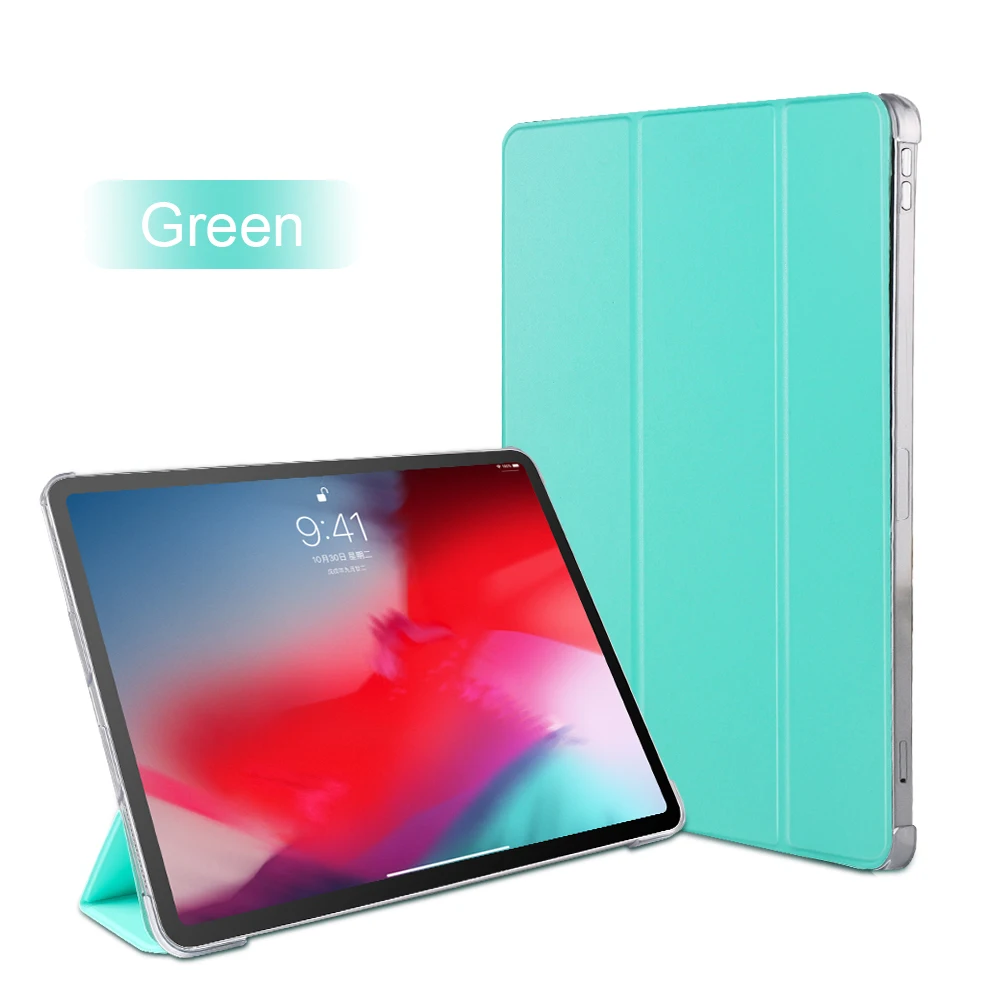 Для iPad Pro12.9 Чехол iPad чехол Funda ультра тонкий из искусственной кожи Силиконовый мягкий чехол для iPad Pro12.9 смарт-чехол - Цвет: mint green