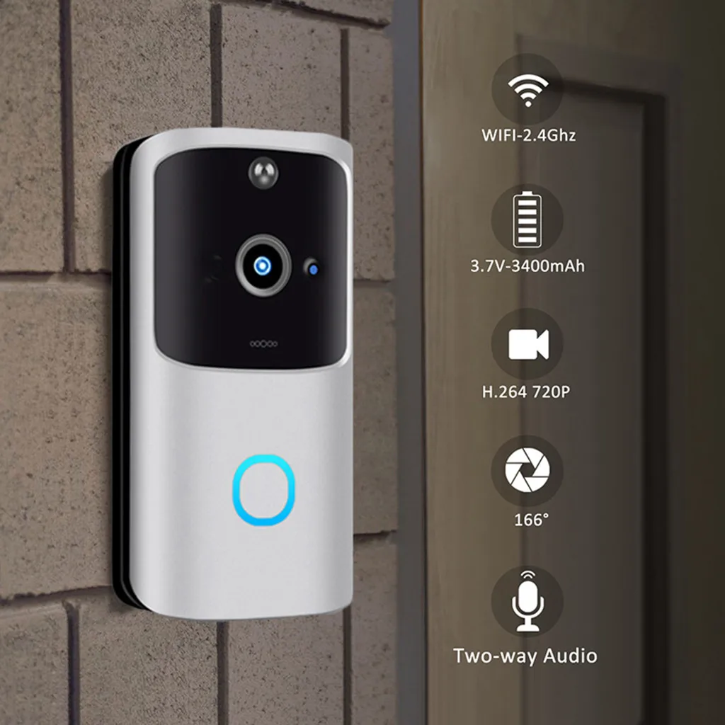 

CARPRIE V5 Video Doorbell Smart Wireless WiFi Security Door Bell Visual Recording Home Monitor Night Vision Intercom door phone