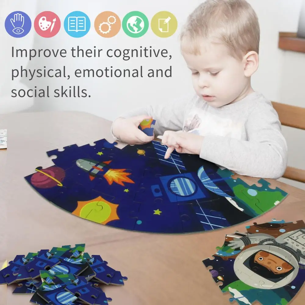 

Babytry 108 Pieces Jigsaw Puzzles for Children Shape Puzzle Educational Toy for Kids/Adults Scenery Space Stars Puzzle Game Toy