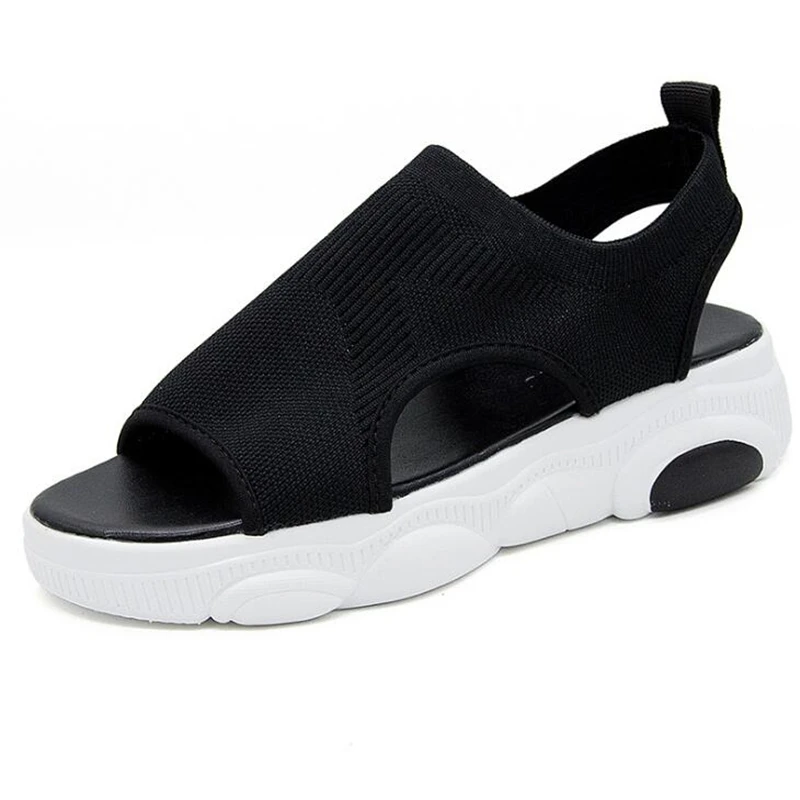 

fashion women flat bottom versatile platform lightweight sandals simple casual soft bottom comfortable wear fish mouth sandals