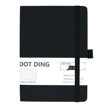 

School Office Dotted Notebook Gift Leather Softcover 100 GSM Thickened Diary Journal Stationery Planner 160 Pages Travel A5 Size