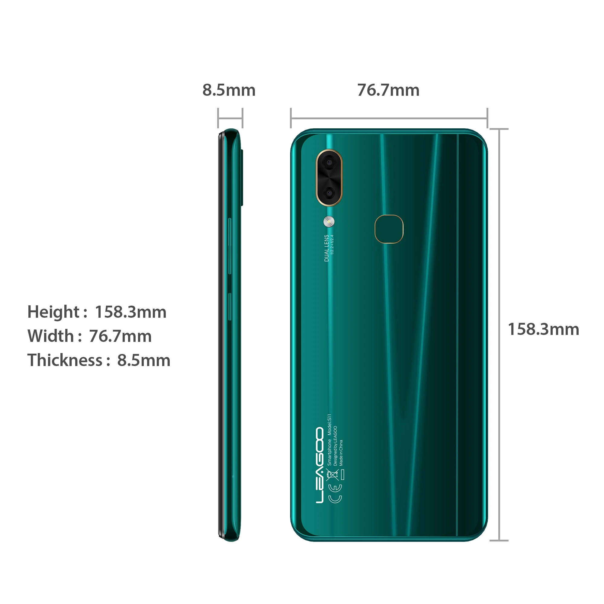 LEAGOO S11, 4 ГБ, 64 ГБ, мобильный телефон, Android 9,0, 6,3 дюймов, дисплей в виде капли воды, Helio P22, четыре ядра, 13 МП, двойная камера, сканер отпечатков пальцев, смартфон