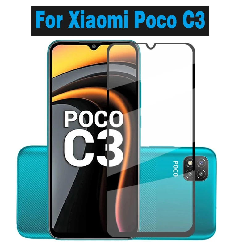 Закаленное 3d стекло с полным покрытием клея для Xiaomi Poco C3 пленка 9H