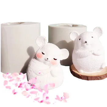 

3D Cute Mouse Silicone Mold Designer DIY Clay Craft Candle Wax Mold Epoxy Resin Molds Concrete Molds