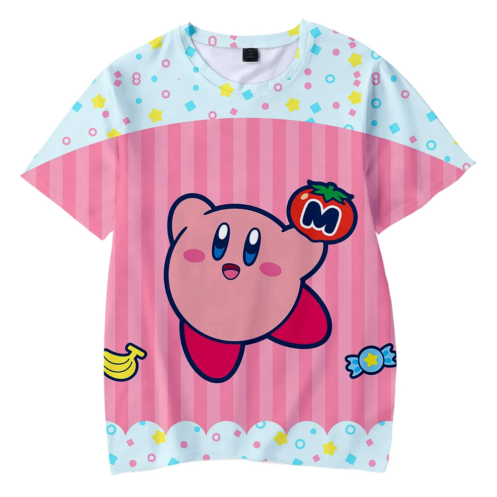 Cool 3D kirby Cute Pink Kawaii T-shirts Women/Men/kids Casual Short Sleeve Round Collar Fashion New Cool Summer Soft New Tee