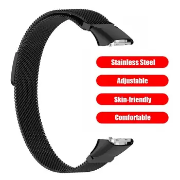 

Stainless Steel Milanese Loop Strap Bracelet Belt Magnetic Buckle Design Easy Carry Comfortable for Samsung Galaxy Fit SM-R370