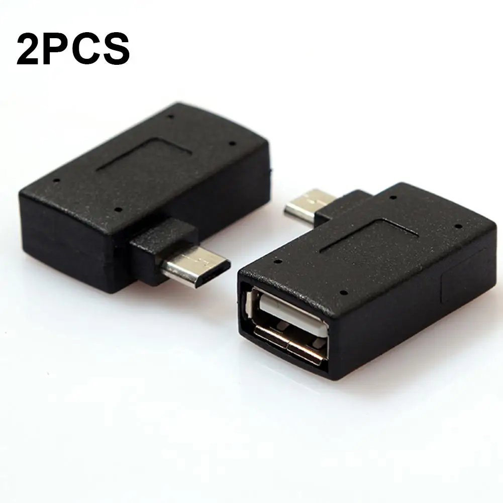 2 шт. Мини Micro USB 0 OTG кабель адаптер 90 градусов левый и правый Хост конвертер для