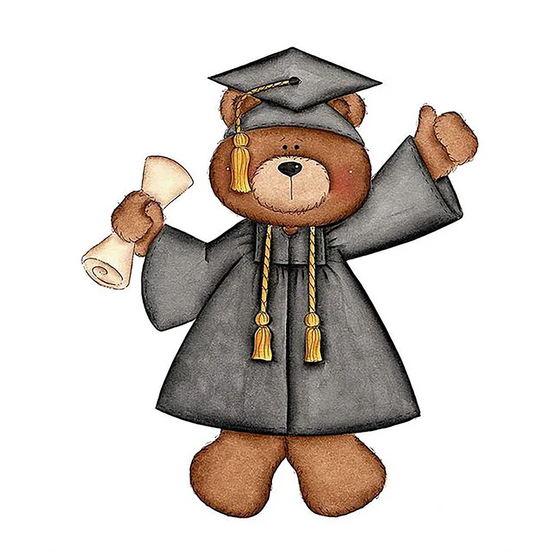 Graduation Bear металлический Трафаретный вырубной штамп прекрасный студент трафарет в форме медведя для плетения браслетов, Скрапбукинг Тиснение умирает