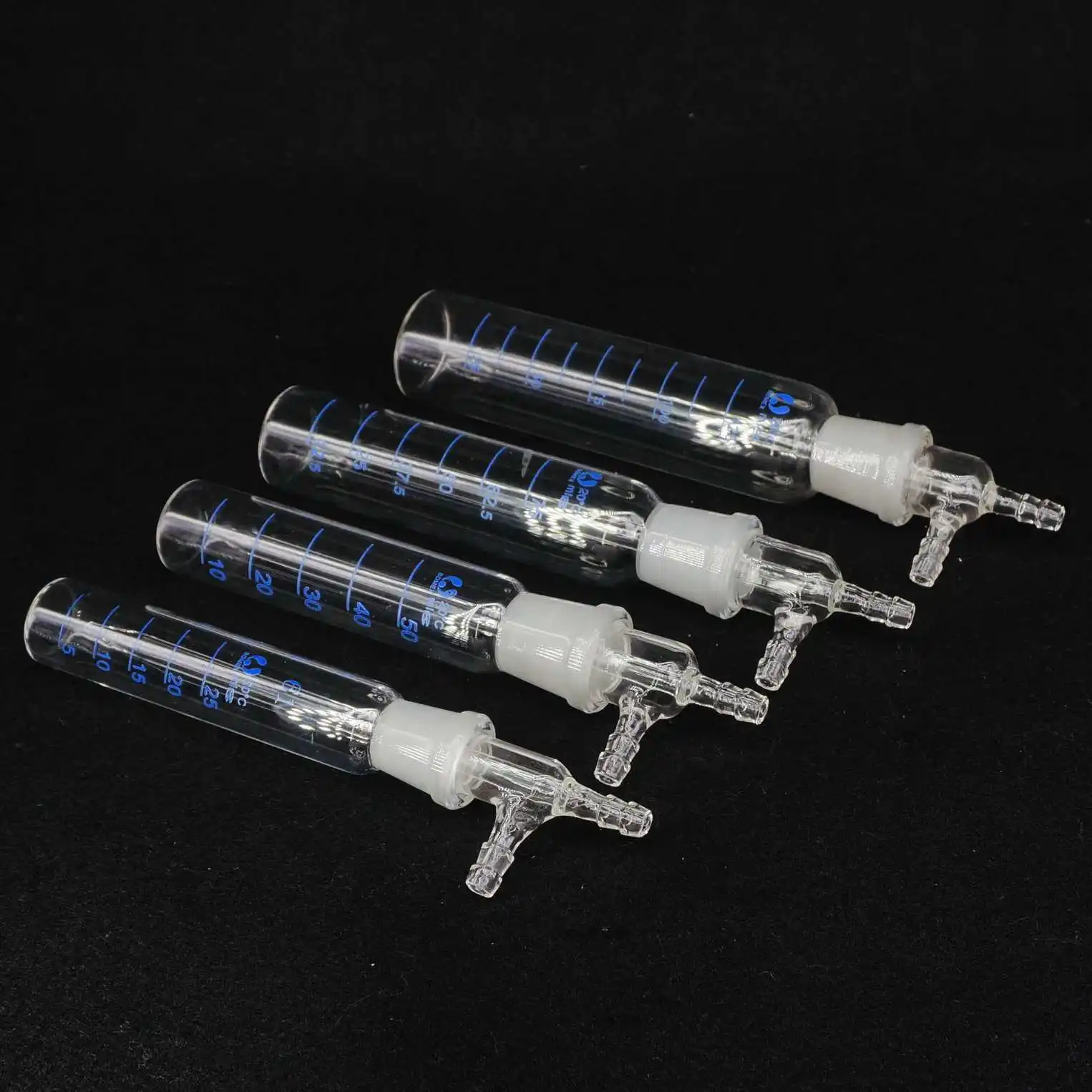 10/25/50/75/100/125/250/275/325/500ml Borosilicate Glass 8mm Gas Sampling Tube Glinsky Absorber Bottle Apparatus Lab