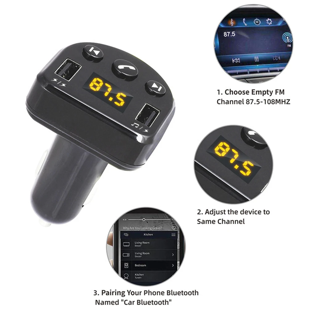 Авто радио музыка ЖК-дисплей Bluetooth Автомобильный MP3-плеер U диск Универсальный fm-передатчик аксессуары громкой связи звонки портативный