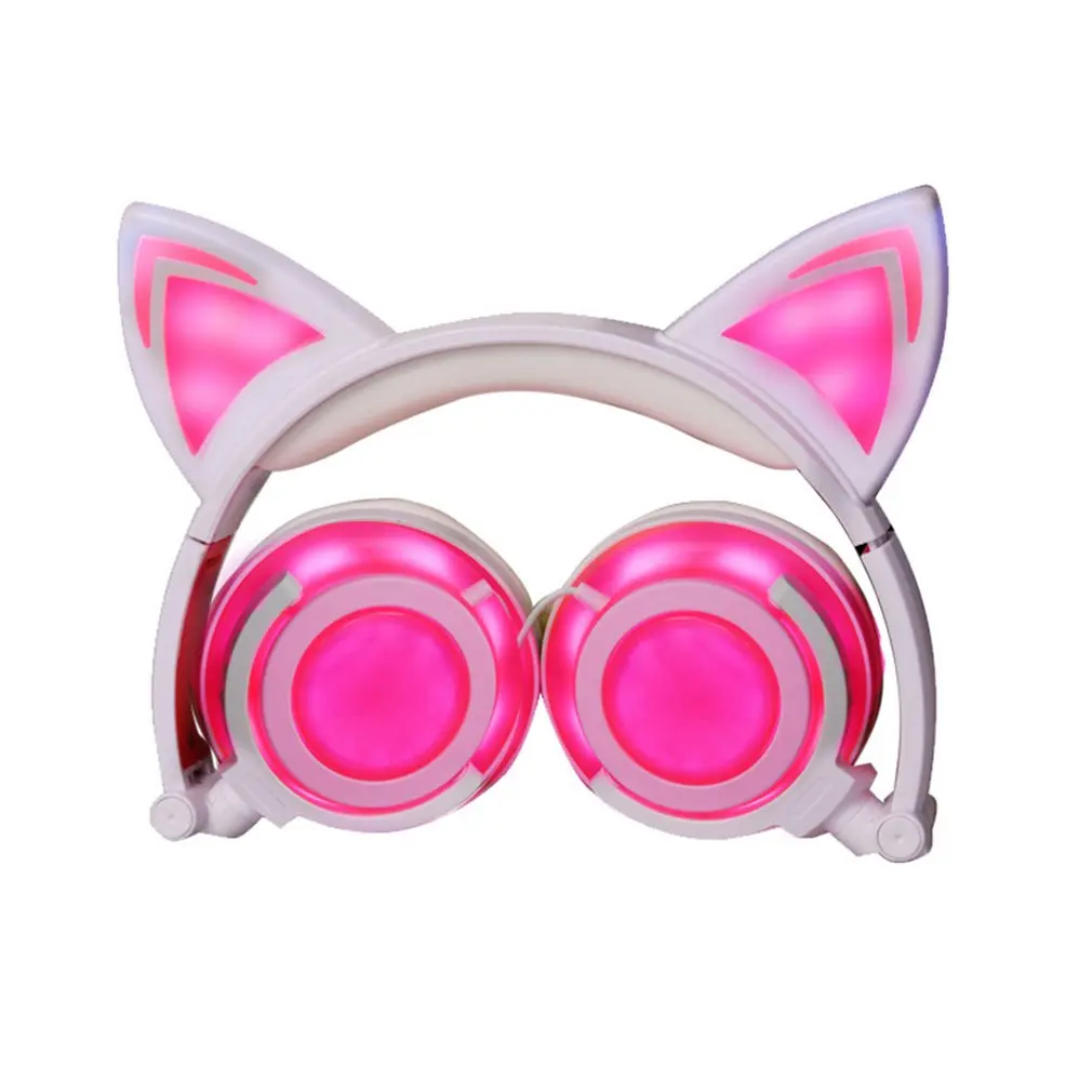 2020 Cat Ear headphones LED Ear headphone cat earphone Flashing Glowing Headset Gaming Earphones for Adult and Children
