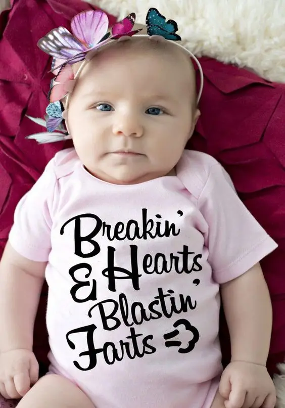 Brealin Hearts and Blastin Farts, летний Забавный комбинезон для младенцев, новорожденный короткий рукав, одежда для малышей, модная одежда унисекс