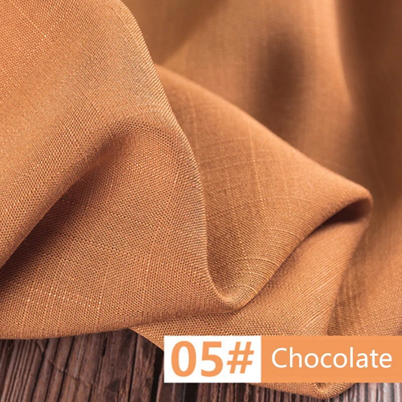 Chocolate color Хлопок, лен, Помытый бамбуковый хлопок, льняная ткань, одежда, платье, ткань DIY ручной работы, стеганное лоскутное шитье, мягкая ткань, Новинка - Цвет: Chocolate color