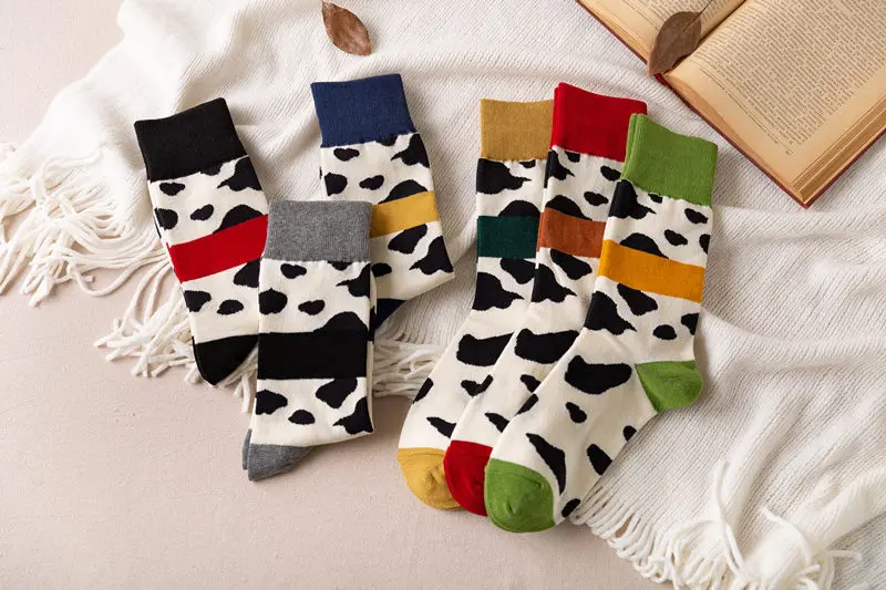 Jeseca Autumn Winter Socks Hot Sale Women Harajuku Streetwear Ankle Sox Girls Cute Animal Print Cotton Soft Christmas Sock