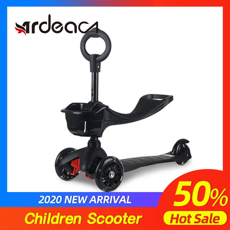 ARDEA Kids Scooter 1-7 Ages flashing wheel Adjustable Boy Girl Child folding Aluminum alloy skateboard | Спорт и развлечения