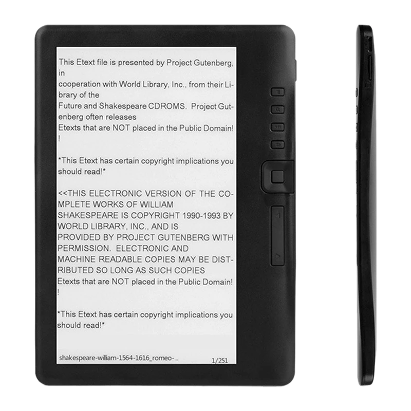 BK7019 Electronic Paper Book Reader 7 Inch TFT Color Screen Ebook Audio Video MP3 Player Rechargeable 16GB | Электроника