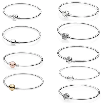 

New S925 Sterling Silver Classic Bracelet Transparent Cz Charm Beads Suitable For Diy Snow Bracelet Jewelry Factory Wholesale