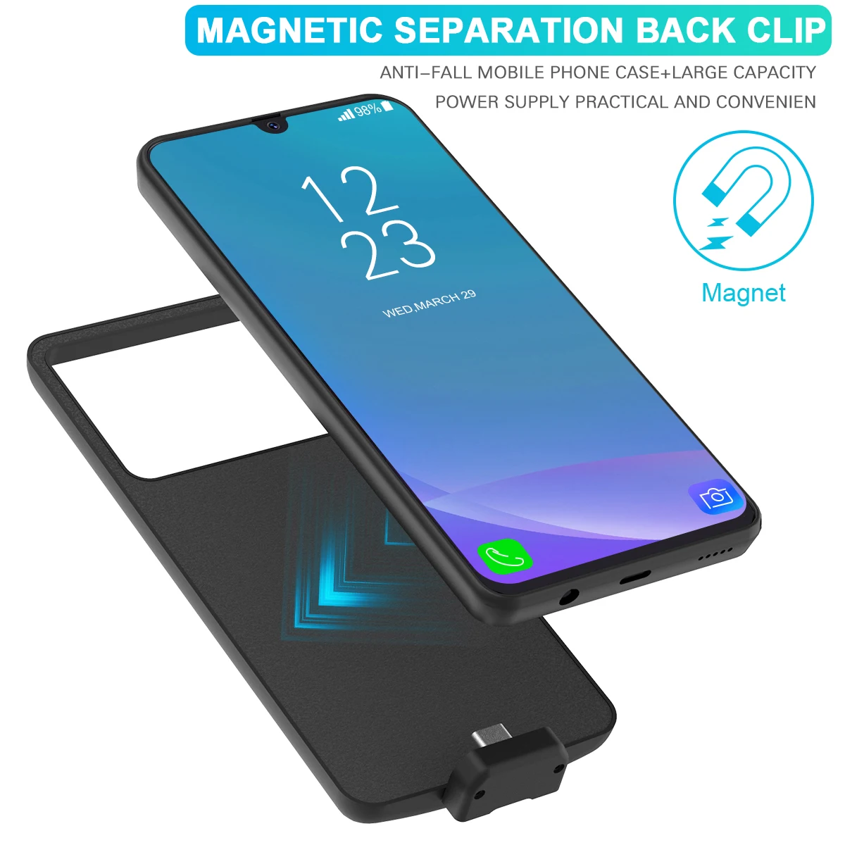 Для samsung Galaxy A30s A50s зарядное устройство чехол 7000 мАч Внешняя резервная Зарядка power