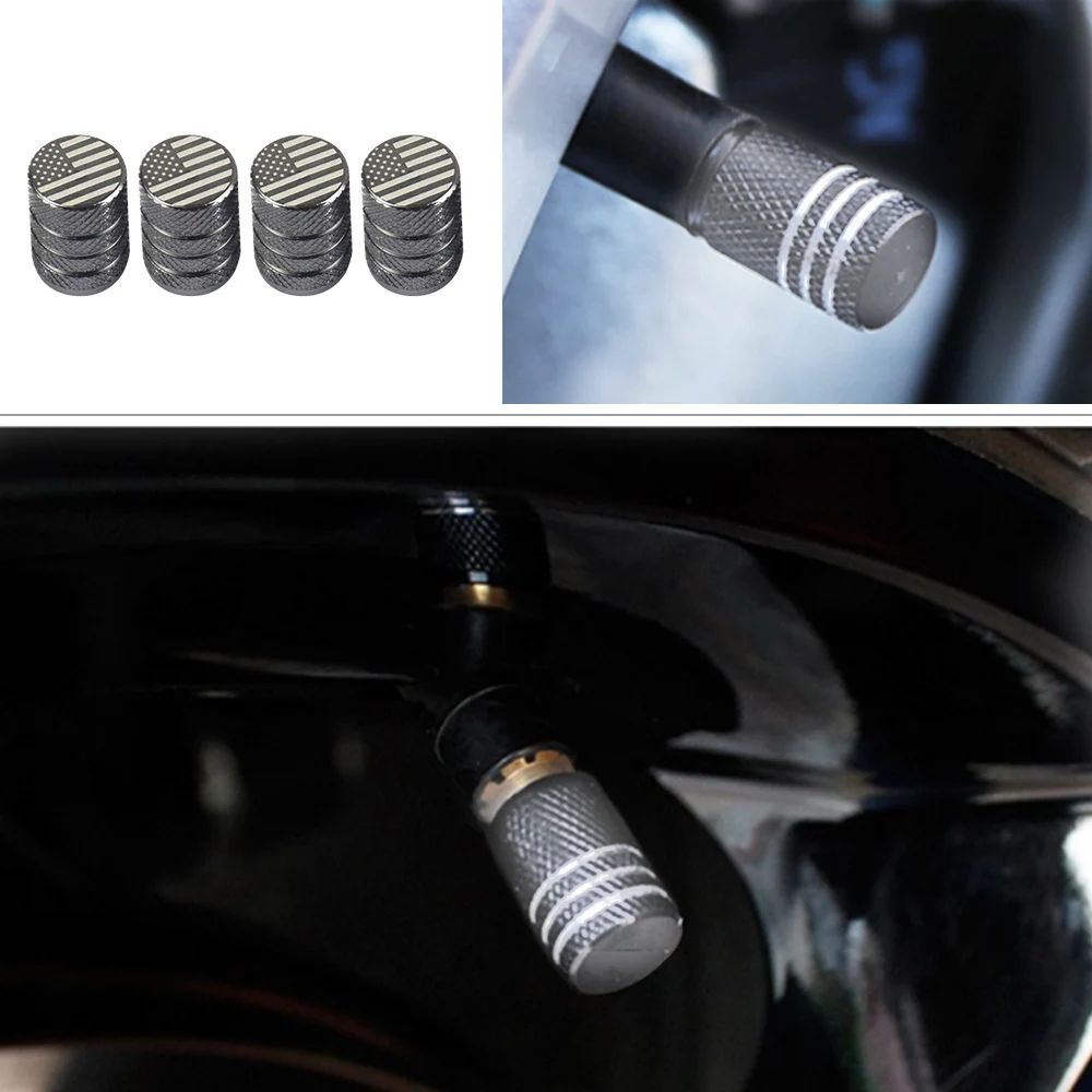 Auto Accessories Aluminum Alloy Round Tire Valve Stem Cap American Flag Dust Proof Cover | Автомобили и мотоциклы