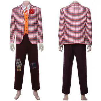 

Joaquin Phoenix Joker Costume Batman Joker Cosplay Costume Adult Outfit Jacket Plaid Suit Halloween Carnival Costumes