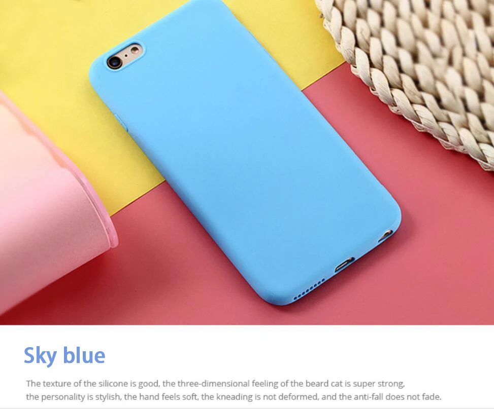 Silicone Solid Color Case for iPhone 11 Pro MAX XR X XS Max Candy Phone Cases for iPhone 7 6 6S 8 Plus back Cover coque - Цвет: blue