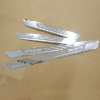 

Car Door Sill Scuff Plate Trims Kick Pedal Guard Accessories For Skoda Octavia 2007 2008 2009 2010 2011 2012-2015 2016 2017 2018