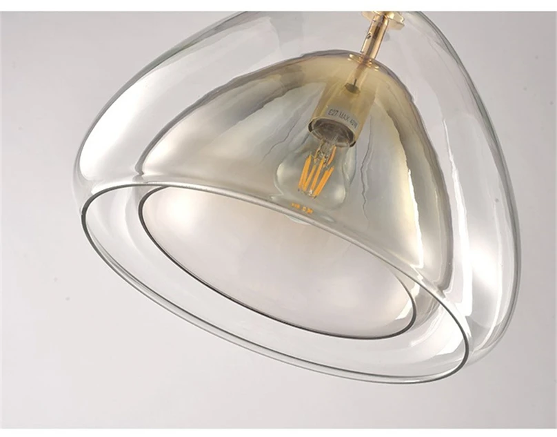 Современный простой дизайн Ресторан светодиодный подвесные светильники столовая креативность стекло E27 Подвесная лампа бар кухня подвесные светильники