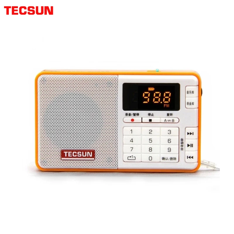 TECSUN Q3 радио карманный размер мини рекордер с 16G TF карта MP3 плеер FM стерео FM 76-108 МГц