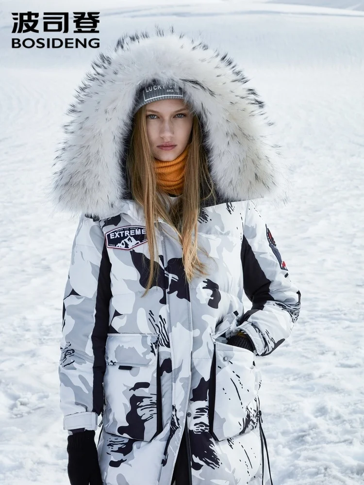 Down Jacket Hooded Real Fur Collar 