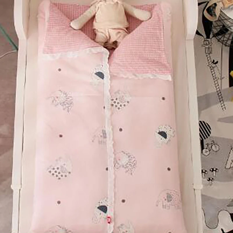 Спальный мешок для младенцев, детское пуховое одеяло, пододеяльник для новорожденных, хлопковые съемные детские постельные принадлежности - Цвет: Светло-зеленый