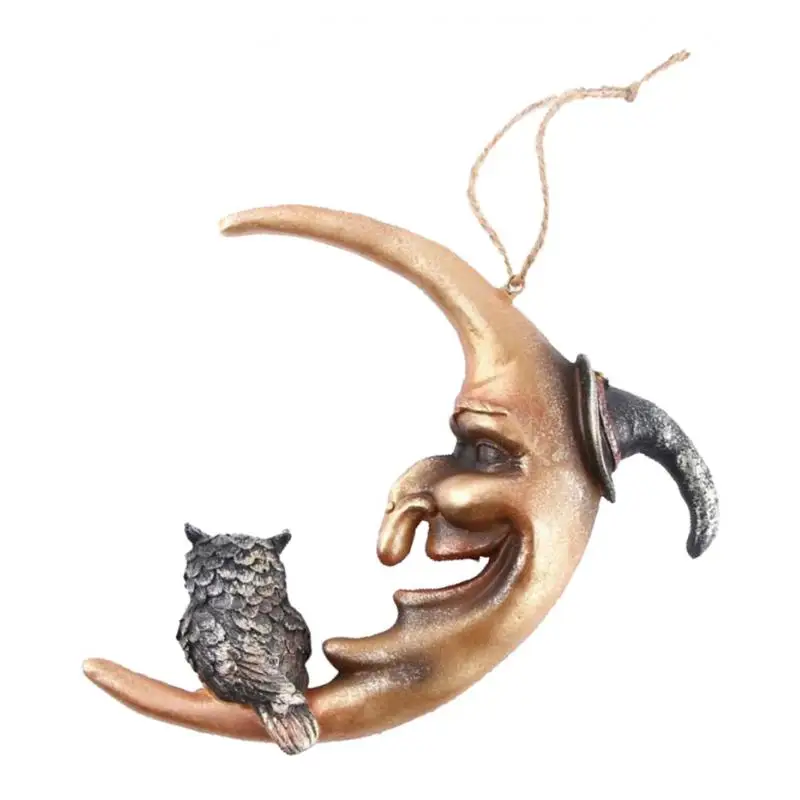 Hanging Resin Terror Moon Skull and1:1Realistic Replica Human Skull 