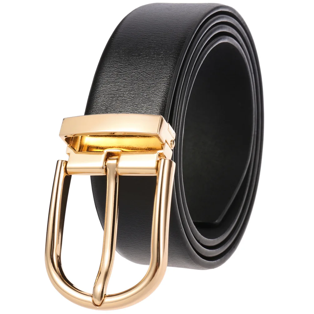 

2020 new pin buckle casual business trousers men's belt alloy buckle leather simple belts
