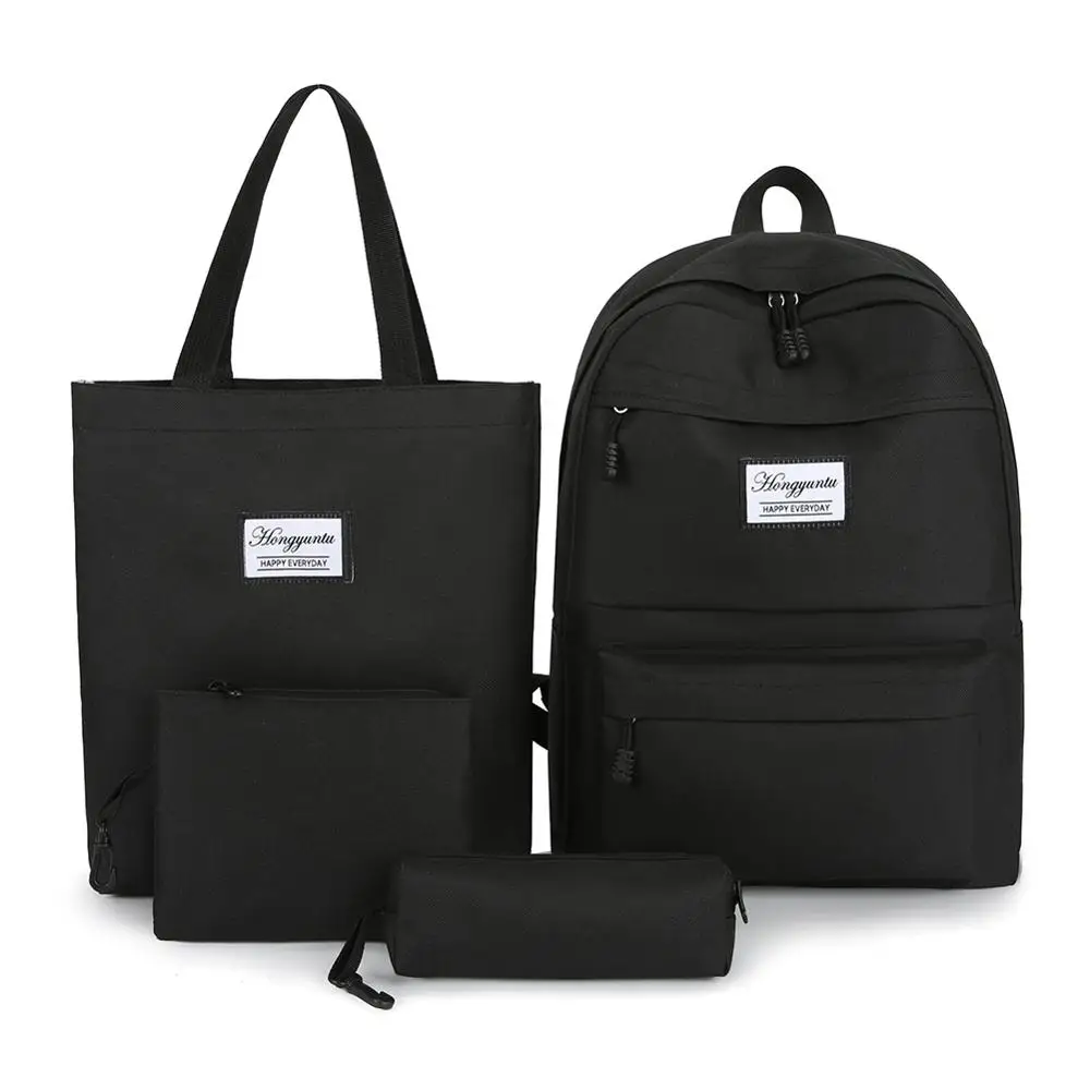 4 unids/set moda de las mujeres, mochila mujer Casual impermeable hombro bolsas para chica adolescente bolsa de la escuela mochila 2020