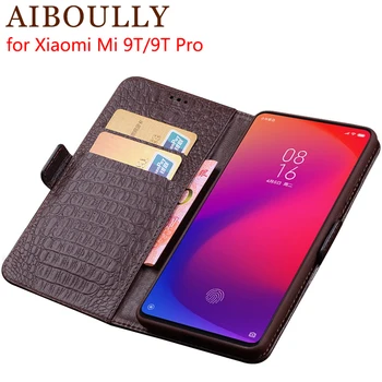 

Genuine Leather Flip Case For Xiaomi Mi 9T Protective Phone Cover Leather Wallet Silicon Cases For Mi 9T Pro