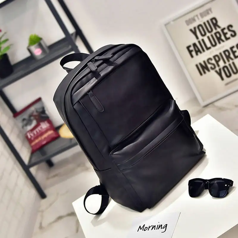 Высококачественный черный мужской кожаный рюкзак для путешествий, повседневный водонепроницаемый рюкзак для ноутбука, Мужская модная школьная сумка из искусственной кожи
