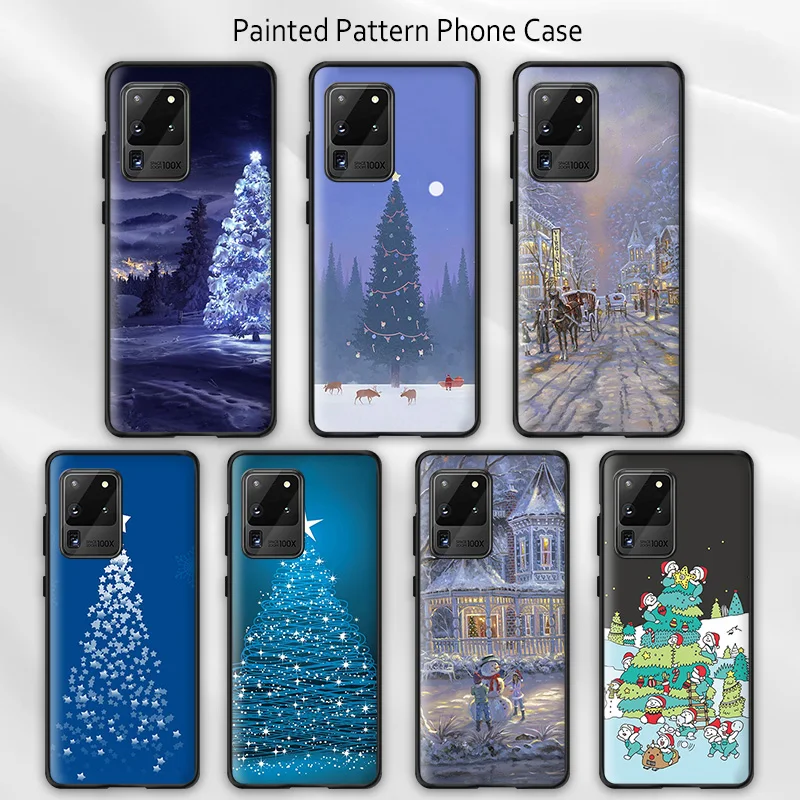 Чехол с рисунком рождественской елки для Samsung S10 Plus S20 Ultra Shell Elk Deer Snowman чехол на Galaxy