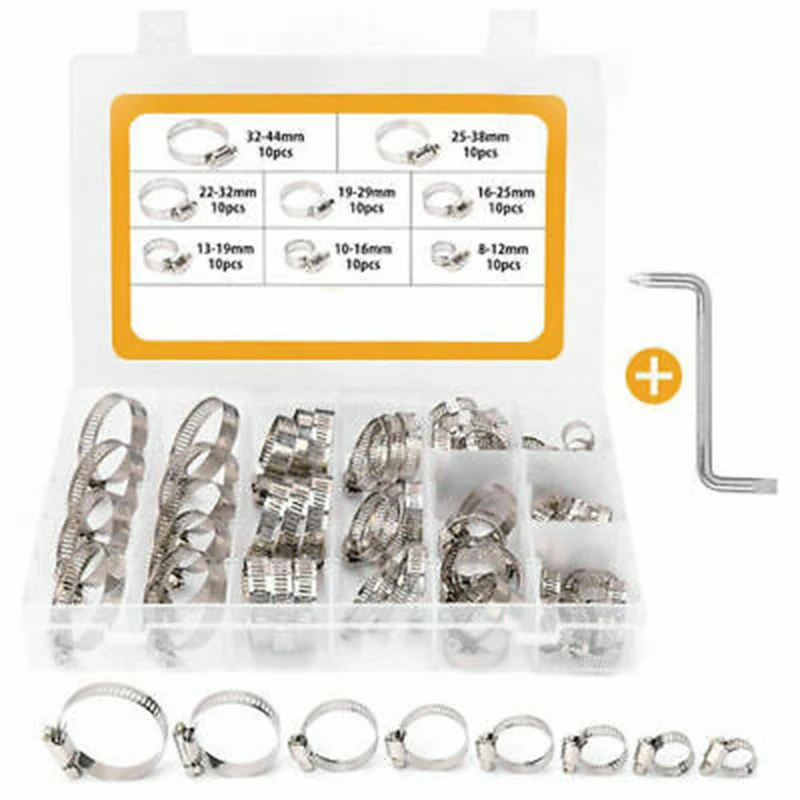 

Assortment Hose Clamp Kit Spring Fuel Pipe Worm Drive Fitting Connecting Tube Electronics Automotive Use Hardware Accessories