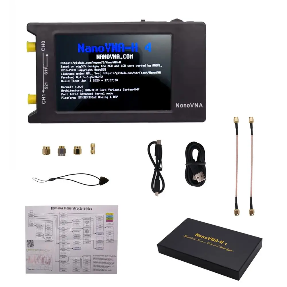 Оригинальный Векторный анализатор сети Hugen NanoVNA-H4 4 0 дюйма версия 2 батарея 1950 мАч