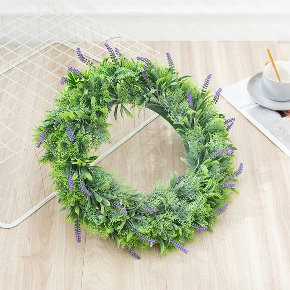 

Begonia Leaves Lavender Wreath Handmade DIY Rattan Valentine's Day Artificial Flowers Holiday Furniture Decoration For Home Door