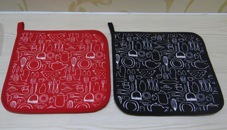 New Products Baking Tool Pattern Thick Kitchen Pieces Apron Microwave Oven Gloves Insulation Pad